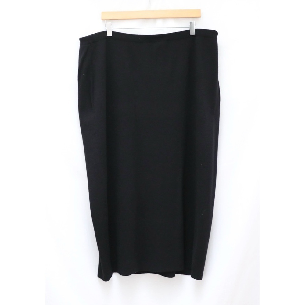 NWT Eileen Fisher black skirt knit winter fall plus size 3X washable wool crepe